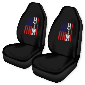 Discover American Flag Piston Muscle Car Patriotic Vintage Car Seat Covers