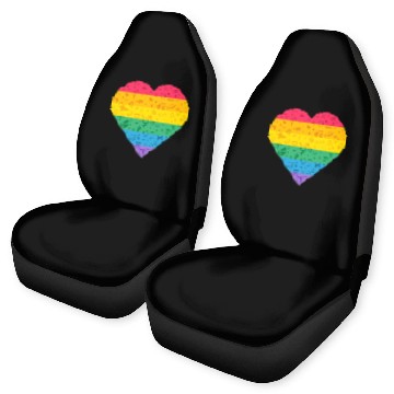 Discover Rainbow Heart Car Seat Covers