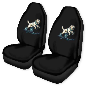 Discover Dog Labrador Retriever Skiing Skier Ski Vacation Car Seat Covers