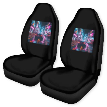 Discover Vaporwave Tokyo Car Seat Covers