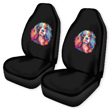 Discover Watercolor Colorful Cavalier King Charles Spaniel Car Seat Covers
