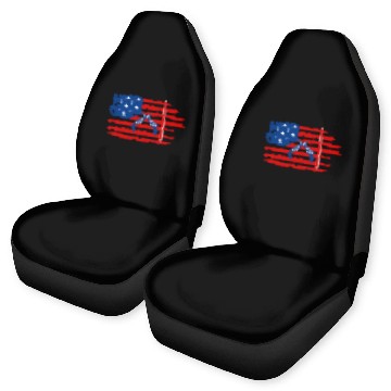 Discover USA flag with gun Car Seat Covers