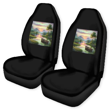 Discover Serenity in Blossom Elegant Floral Art Car Seat Covers