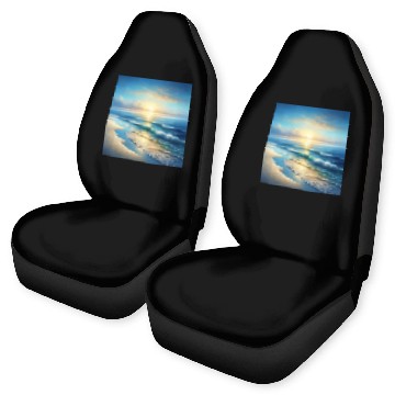Discover Serene Seaside Sunrise Car Seat Covers