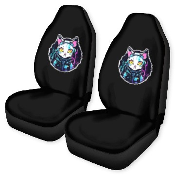 Discover Cyberpunk Cat Car Seat Covers