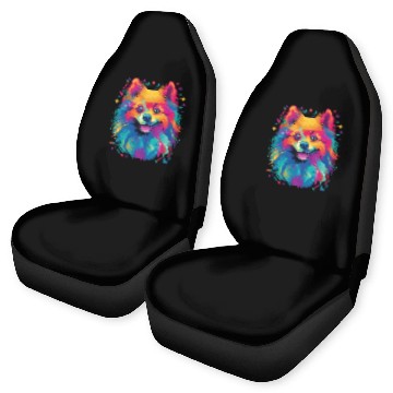 Discover Watercolor Colorful Pomeranian Car Seat Covers
