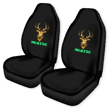 Discover Black and Yellow Illustrative Deer Animal Logo Car Seat Covers
