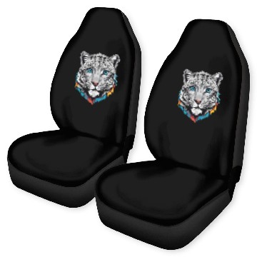 Discover Majestic Snow Leopard Portrait - Exotic Wildlife Car Seat Covers