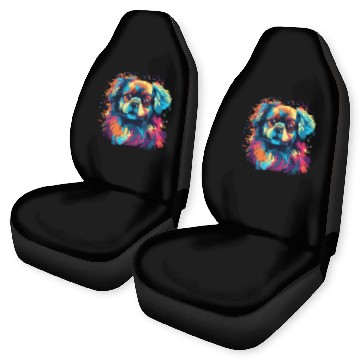 Discover Watercolor Colorful Tibetan Spaniel Car Seat Covers