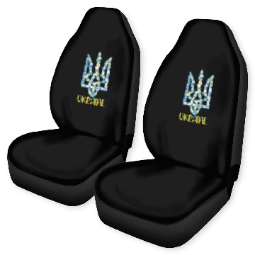 Discover Ukraine trident in Ukrainian flag colors Car Seat Covers