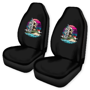 Discover Surfing Surfer Skull Nature Car Seat Covers