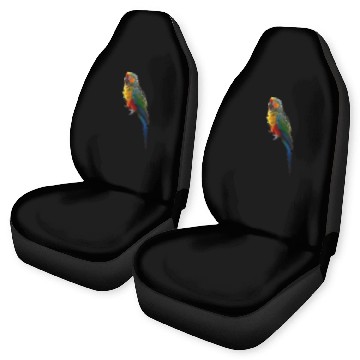 Discover Picture of a parrot colored in bright green, red, Car Seat Covers