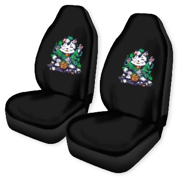 Discover Kawaii St Patricks Day Cat With a Pot Of Gold Car Seat Covers
