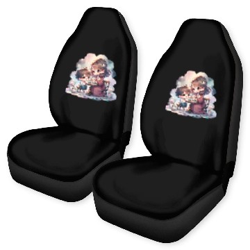 Discover Mother and Son Enjoying a Cozy Tea Party Car Seat Covers