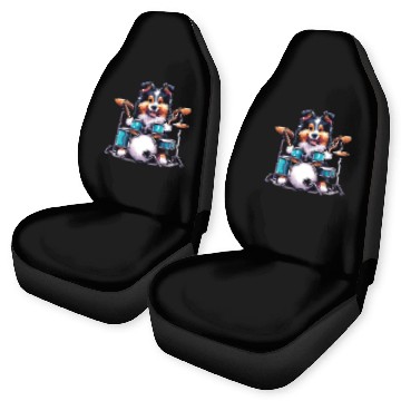 Discover Cool Sheltie Puppy Drummer Design Car Seat Covers