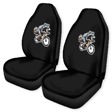 Discover Determined Raccoon: Racing Bike Speedster Car Seat Covers