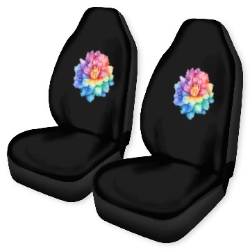 Discover Pride, Watercolor Floral Print Car Seat Covers, Colorfu