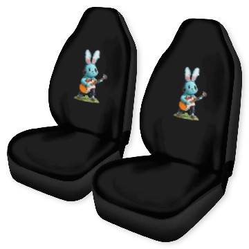 Discover Rabbit playing guitar Car Seat Covers