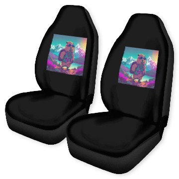 Discover Capybara hiking thru the Mountains Car Seat Covers