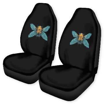 Discover Funny Cicada Retro Vintage Cicada 2024 Invasion Car Seat Covers