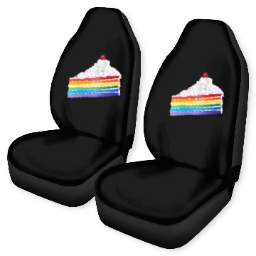 Discover Piece of rainbow cake with cream and cherry Car Seat Covers