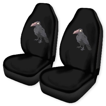Discover Majestic Raven with Orange Eyes Car Seat Covers