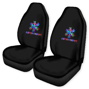Discover Let it Snow! (Colorful Snowflake Design) Car Seat Covers