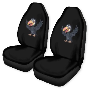Discover Joyful California Condor Cartoon Character Car Seat Covers