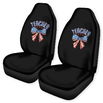 Discover Teacher 4th Of July Coquette Bow Car Seat Covers