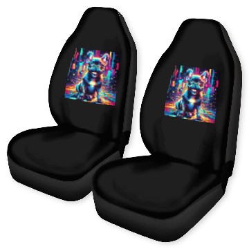 Discover French Bulldog Neon Art Car Seat Covers