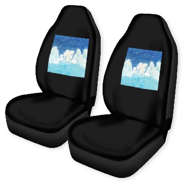Discover Polar Bears (Ursus maritimus) - Bear Mother & Cubs Car Seat Covers