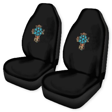 Discover Turquoise Cross Western Aztec Art Car Seat Covers