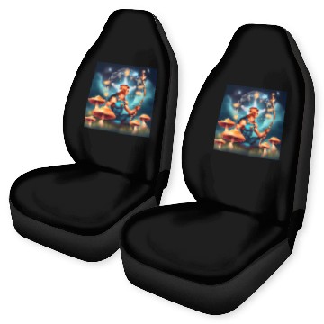 Discover Sagittarius zodiac sign with mushrooms Car Seat Covers