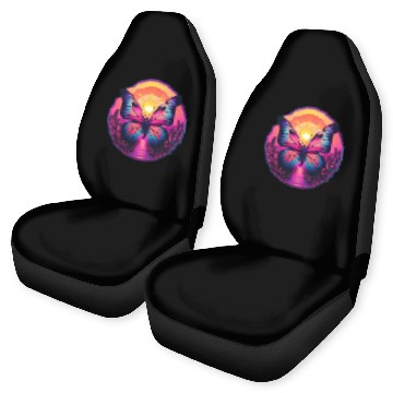 Discover Synthwave ButterFly at Sunset Car Seat Covers