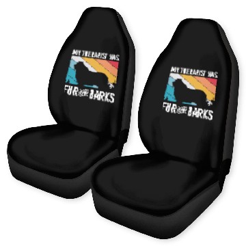 Discover My Therapist Has Fur And Barks Retro Therapy Dog Car Seat Covers