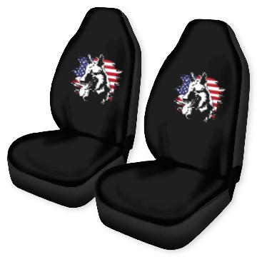 Discover US Flag Dog Face 4th Of July Belgian Malinois Car Seat Covers