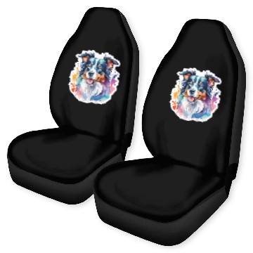 Discover Border Collie Watercolor Car Seat Covers