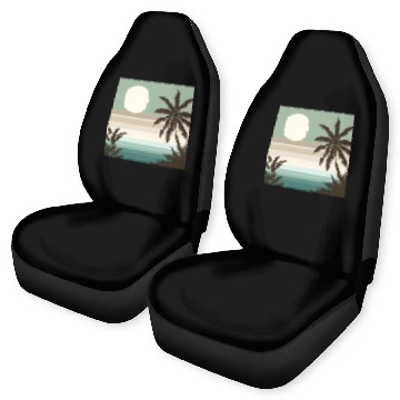 Discover Tropical Sunset Oasis Car Seat Covers