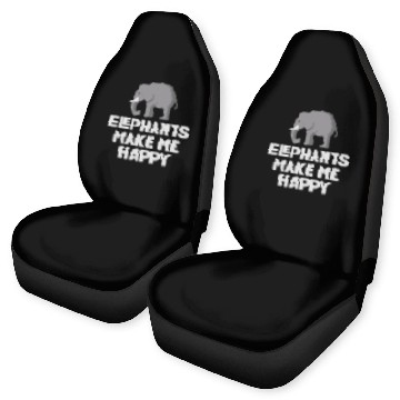 Discover Elephants Make Me Happy Car Seat Covers - Pun Animal Lover