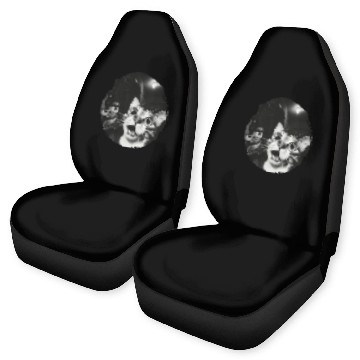 Discover Double Surprised Cats in Vintage Black and White Car Seat Covers