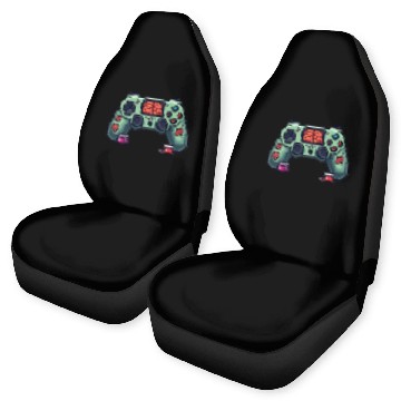 Discover Zombie Brain-Themed Green Controller Car Seat Covers