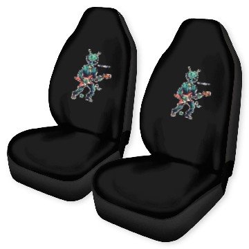 Discover Vintage Cartoon Alien Rockstar in Cosmic Performan Car Seat Covers