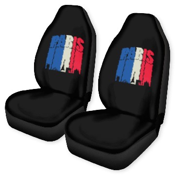 Discover Paris Landmarks Typography Car Seat Covers
