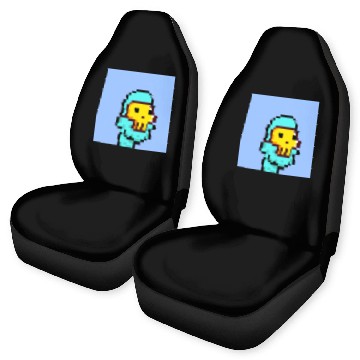 Discover Pixel Alien golden mask Car Seat Covers