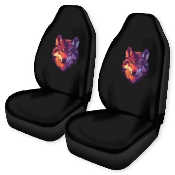 Discover Floral Wolf Vintage Flowers Wolf Face for Wolves Car Seat Covers
