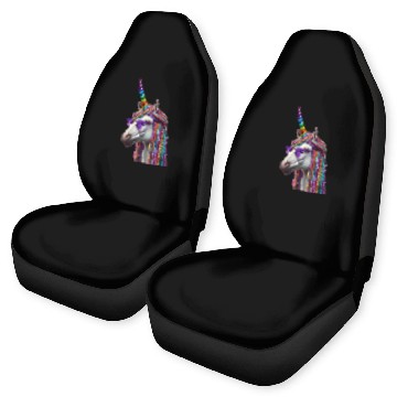 Discover Rainbow Unicorn with Braids and Sunglasses Swag Car Seat Covers