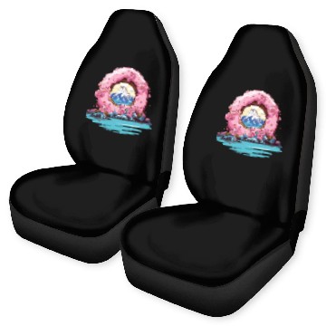 Discover Japan Sakura Blossom Mount Fuji Donut Car Seat Covers