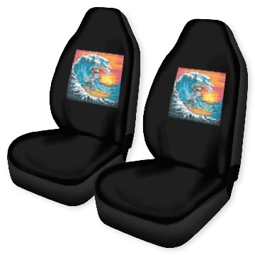 Discover Surfing Skeleton Vibes Surfing Lifestyle Retro Car Seat Covers