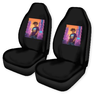 Discover "Edgy Cyberpunk Street Style Portrait Art" Car Seat Covers