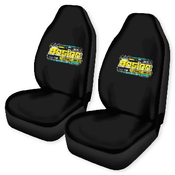 Discover Stay Strong Boston Massachusetts City Yellow Car Seat Covers